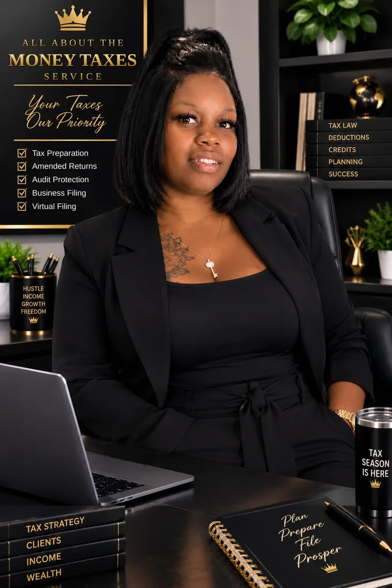 Cowana Johnson, Tax Specialist, at her desk.